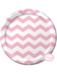 Pratos Chevron Rosa Claro